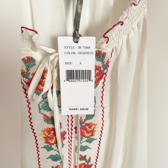 NWT! Isabella Rodriguez Womens Floral Sheer Blouse with Tie Closure Size Small - Picture 5 of 7